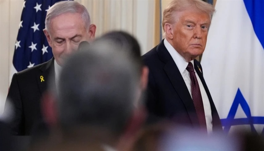 الرئيس الأمريكي دونالد ترامب ورئيس الوزراء الإسرائيلي بنيامين نتانياهو في البيت الأبيض اليوم (أ ب)