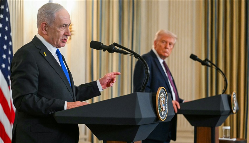 الرئيس الأمريكي دونالد ترامب ورئيس الوزراء الإسرائيلي بنيامين نتانياهو في البيت الأبيض الإثنين (إكس)