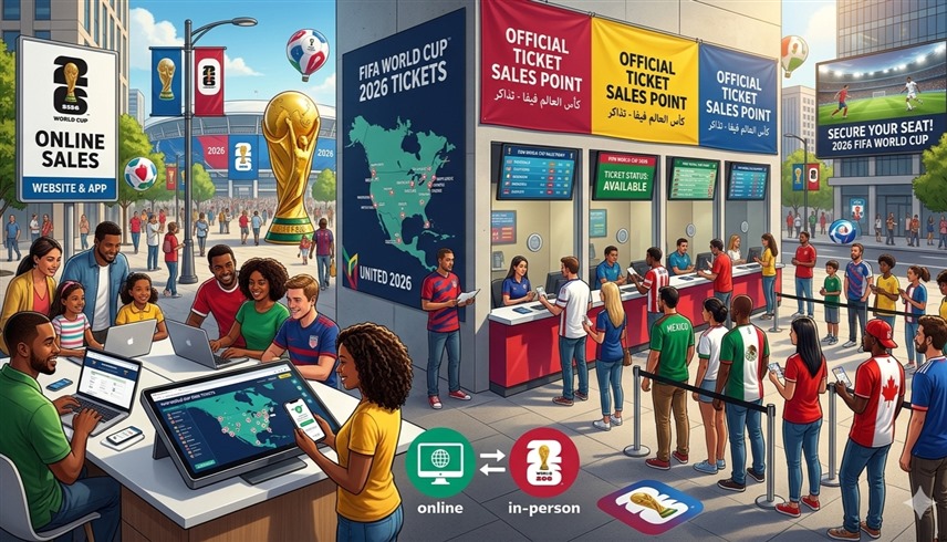 إقبال كبير على شراء تذاكر المونديال (صورة مولدة بالذكاء الاصطناعي)