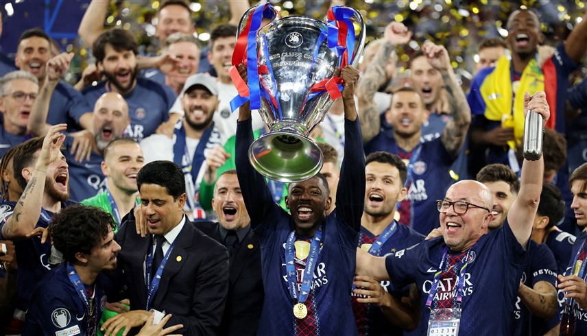 ديمبيلي يرفع لقب دوري أبطال أوروبا (رويترز)