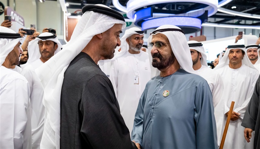 محمد بن زايد: "سعدت بشوفة بو راشد عضيدي وتاج راسي" 