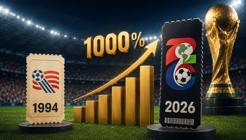تذاكر كأس العالم 2026 تقفز 1000% مقارنة بنسخة 1994 (مولدة من الذكاء الاصطناعي)