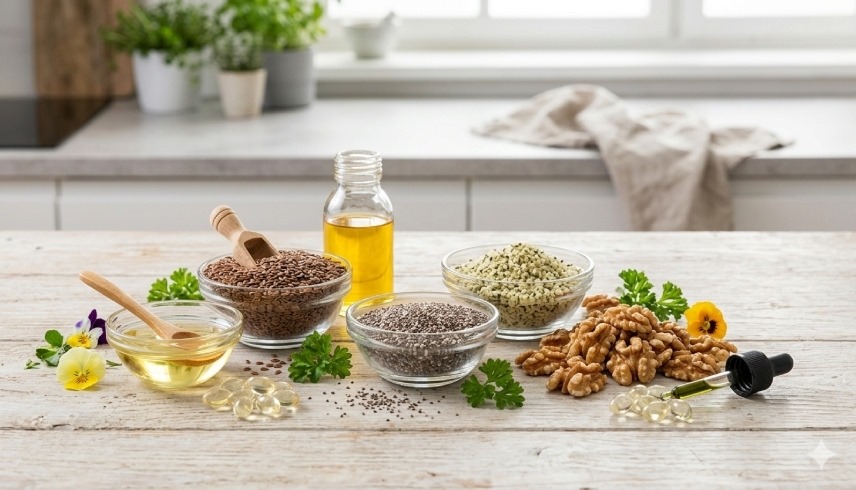 بدائل نباتية للحصول على أوميغا 3 (صورة بواسطة الذكاء الاصطناعي)