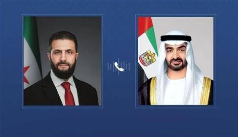 محمد بن زايد والرئيس السوري يبحثان هاتفياً التطورات الإقليمية
