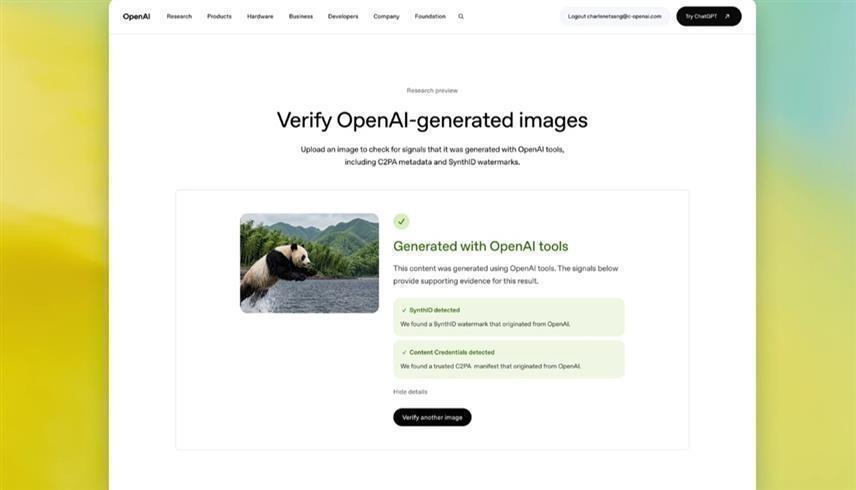 صورة توضيحية لأداة التحقق من الصور المولدة بالذكاء الاصطناعي  (المصدر: OpenAI)
