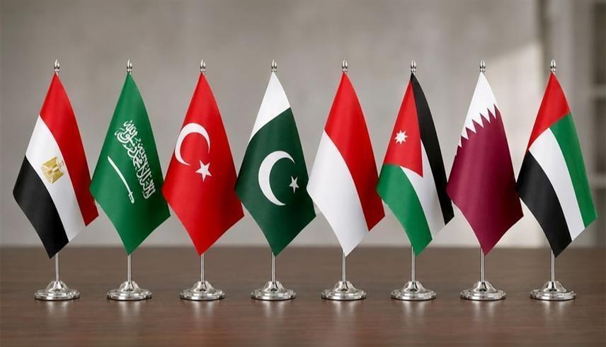 أعلام الدول المشاركة في البيان (من وام)
