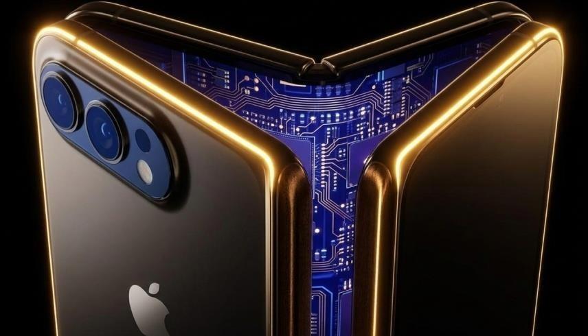 آيفون القابل للطي (الصورة مولدة بالذكاء الاصطناعي)