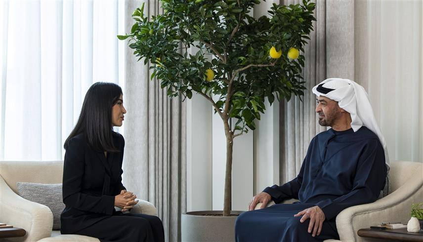 رئيس الدولة الشيخ محمد بن زايد آل نهيان وسعيدة شوكت ميرضيائيف رئيسة ديوان الرئاسة في جمهورية أوزبكستان