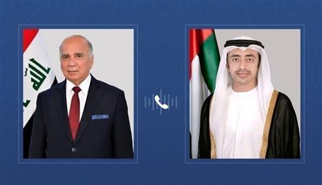 عبدالله بن زايد ووزير الخارجية العراقي يبحثان العلاقات الأخوية بين البلدين