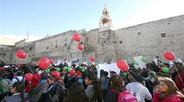 احتفال أطفال فلسطينيين في مدينة بيت لحم(أرشيف)