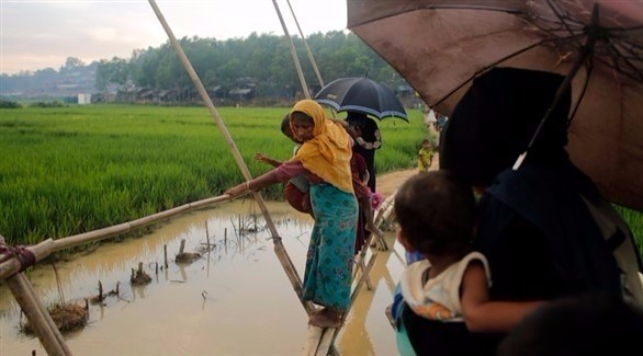 الروهينجا يفرون إلى بنغلادش عبر طريق بدائية للخلاص من عذابات الجيش البورمي (إ ب أ)