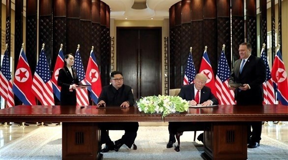 الرئيس الأمريكي دونالد ترامب والزعيم الكوري الشمالي كيم جونغ-أون.(أرشيف)