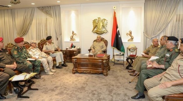  اجتماع المشير خليفة حفتر بأمراء المناطق العسكرية في ليبيا (218) 