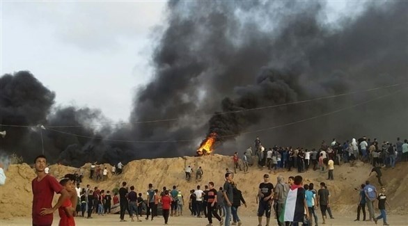 فلسطينيون في المواجهات على حدود غزة (أرشيف)