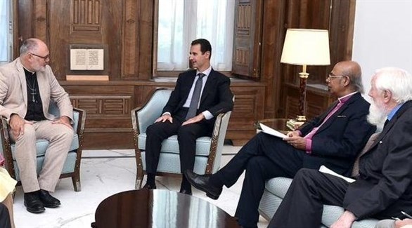 الوفد البريطاني في ضيافة الرئيس السوزي بشار الأسد (أرشيف)