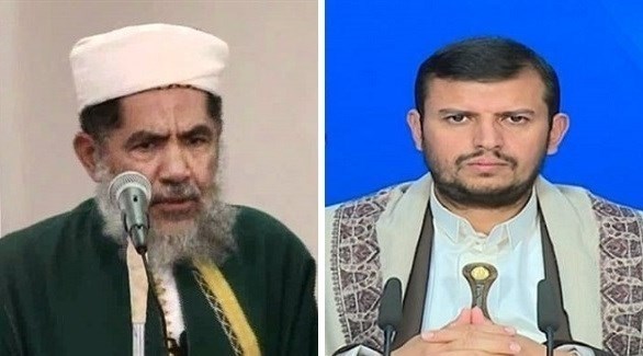 زعيم الانقلابيين عبد الملك الحوثي ورجل الدين الزيدي محمد عبدالعظيم الحوثي (أرشيف)