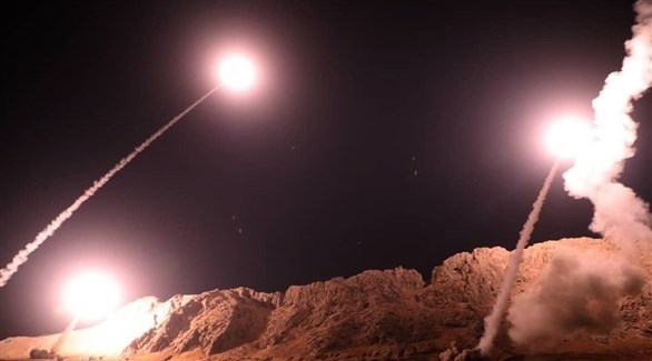 انطلاق صواريخ باليستية إيرانية من منطقة كرمنشاه الإثنين الماضي (أرشيف)
