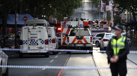 عناصر من الشرطة الأسترالية في موقع الهجوم (توتير)