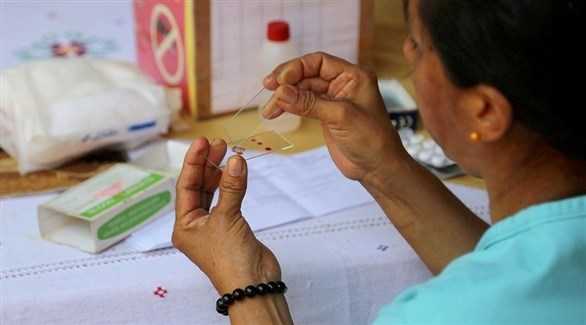 جانب من إجراءات فحوصات الملاريا (الصحة العالمية)