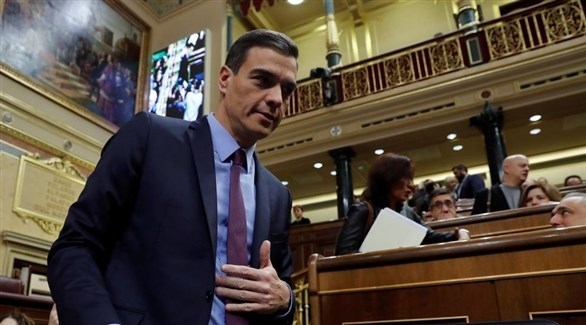 رئيس الحكومة الإسبانية بيدرو سانشيز اليوم الأربعاء في البرلمان (لافانغوارديا)
