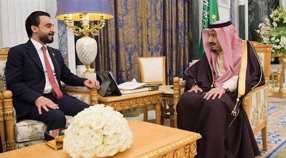 الملك سلمان بن عبد العزيز ورئيس مجلس النواب العراقي محمد الحلبوسي (واس)