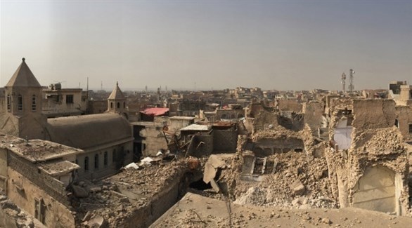 دير مدمّر في الموصل.(أرشيف)