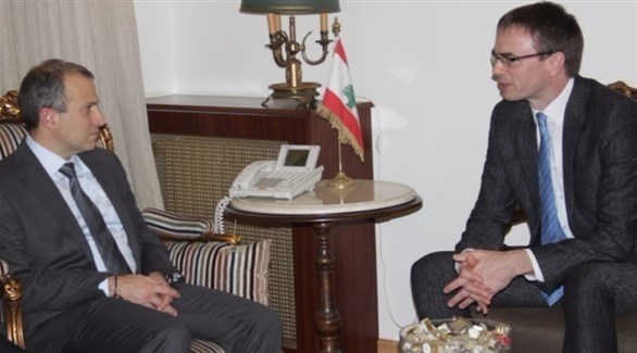 وزير الخارجية اللبناني جبران باسيل يلتقي نظيره الإستوني سفين ميكسر (تويتر)