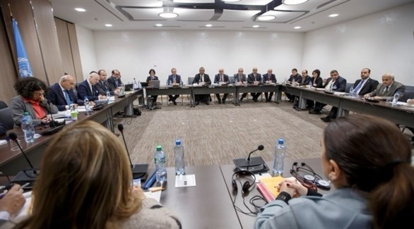  سوريات يشاركن في محادثات سلام في مقر الأمم المتحدة في دنيف.(رويترز)