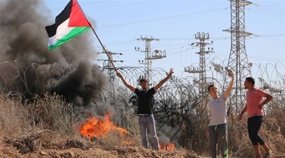 شبان يعتصمون شرق قطاع غزة (أرشيف)