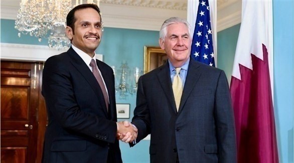 تيلرسون مع وزير الخارجية القطري محمد بن عبد الرحمن (أرشيف)