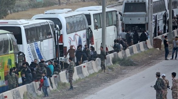 عمليات إجلاء مدنيين ومقاتلين من الغوطة (أرشيف)