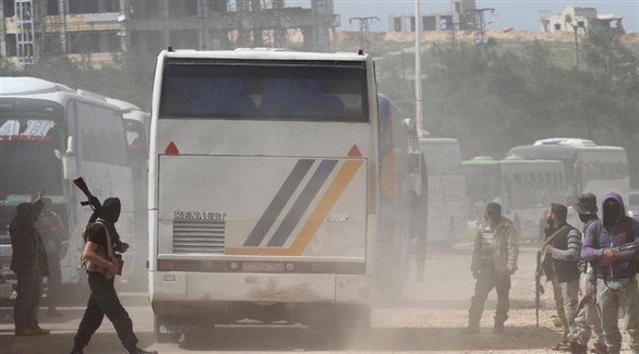 حافلات تقل مسلحين في دمشق (أرشيف)