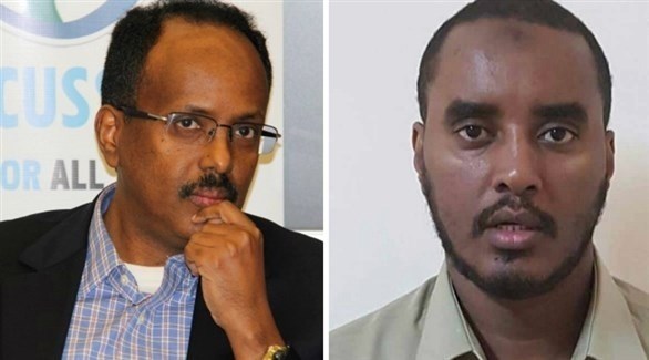 من اليسار:  الرئيس الصومالي محمد عبد الله فرماجو  ومساعده الأبرز فهد ياسين (أرشيف)