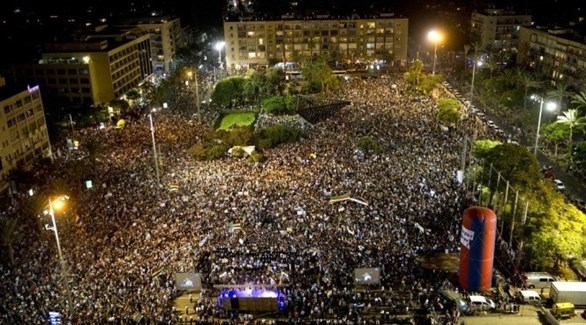 آلاف يتظاهرون في تل أبيب رفضاً لقانون الدولة القومية.(أرشيف)