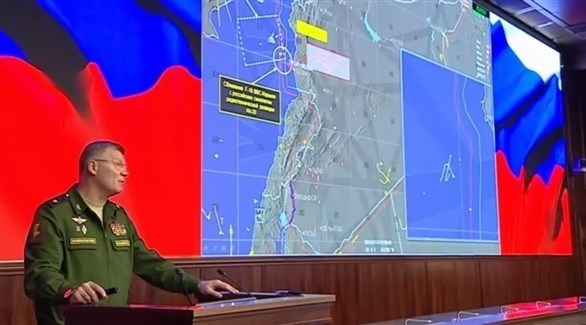 الناطق باسم وزارة الدفاع الروسية يعرض نتائج التحقيق في إسقاط الطائرة الروسية.(وكالات)