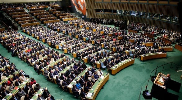 الرئيس الأمريكي السابق باراك اوباما يخطب في إحدى دورات الجمعية العامة للأمم المتحدة (أرشيف)