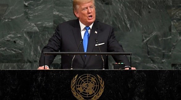 الرئيس الأمريكي دونالد ترامب في الجمعية العامة للأمم المتحدة أمس الثلاثاء (أرشيف)