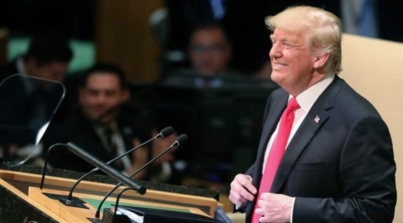 الرئيس الأمريكي دونالد ترامب متحدثاً في الجمعية العامة للأمم المتحدة أمس الثلاثاء (أرشيف)