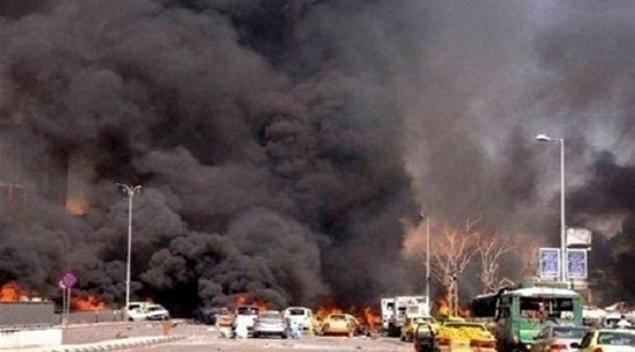 مشهد من التفجير الانتحاري في منبج (وكالات)