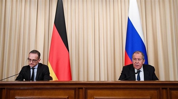 وزير الخارجية الألماني ماس ونظيره الروسي لافروف (سبوتنيك)