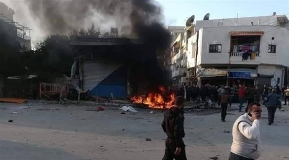 انفجار في حي ساحة الحمام بمحافظة اللاذقية (تويتر)