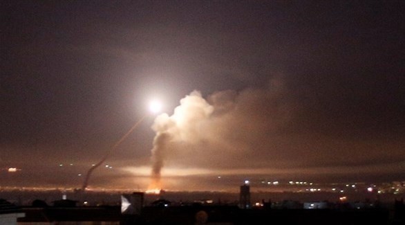 انفجار صاروخ فوق دمشق (أرشيف)