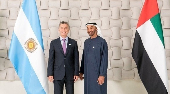 الشيخ محد بن زايد والرئيس الأرجنتيني ماكري (تويتر)