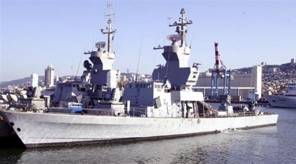 سفينة حربية في مينا حيفا.(أرشيف)