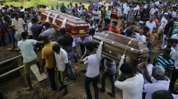 جنازة لبعض ضحايا هجمات سريلانكا.(أرشيف)