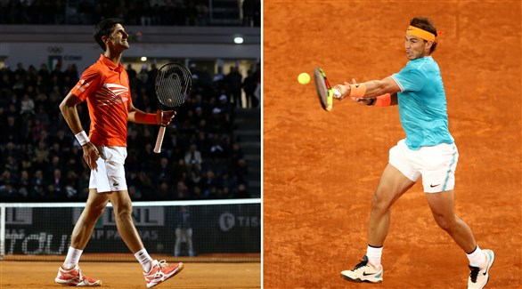 لاعبا التنس رافائيل نادال ونوفاك ديوكوفيتش (رويترز)