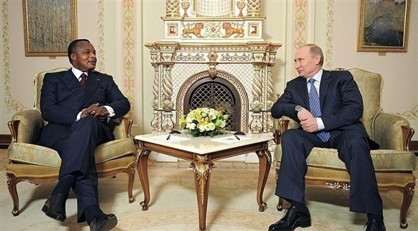 الرئيس الروسي فلاديمير بوتين ونظيره الكونغولي دنيس ساسو نغيسو (تويتر)