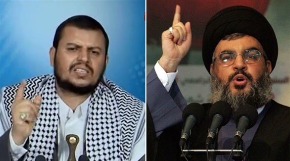 زعيم حزب الله اللبناني حسن نصر الله وقائد الحوثيين في اليمن عبد الملك الحوثي (أرشيف)