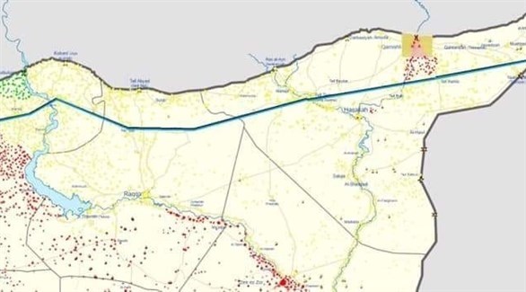 رسم للمنطقة الآمنة المفترضة في سوريا (أرشيف)