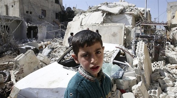 طفل سوري وسط الركام والأنقاض (أرشيف)